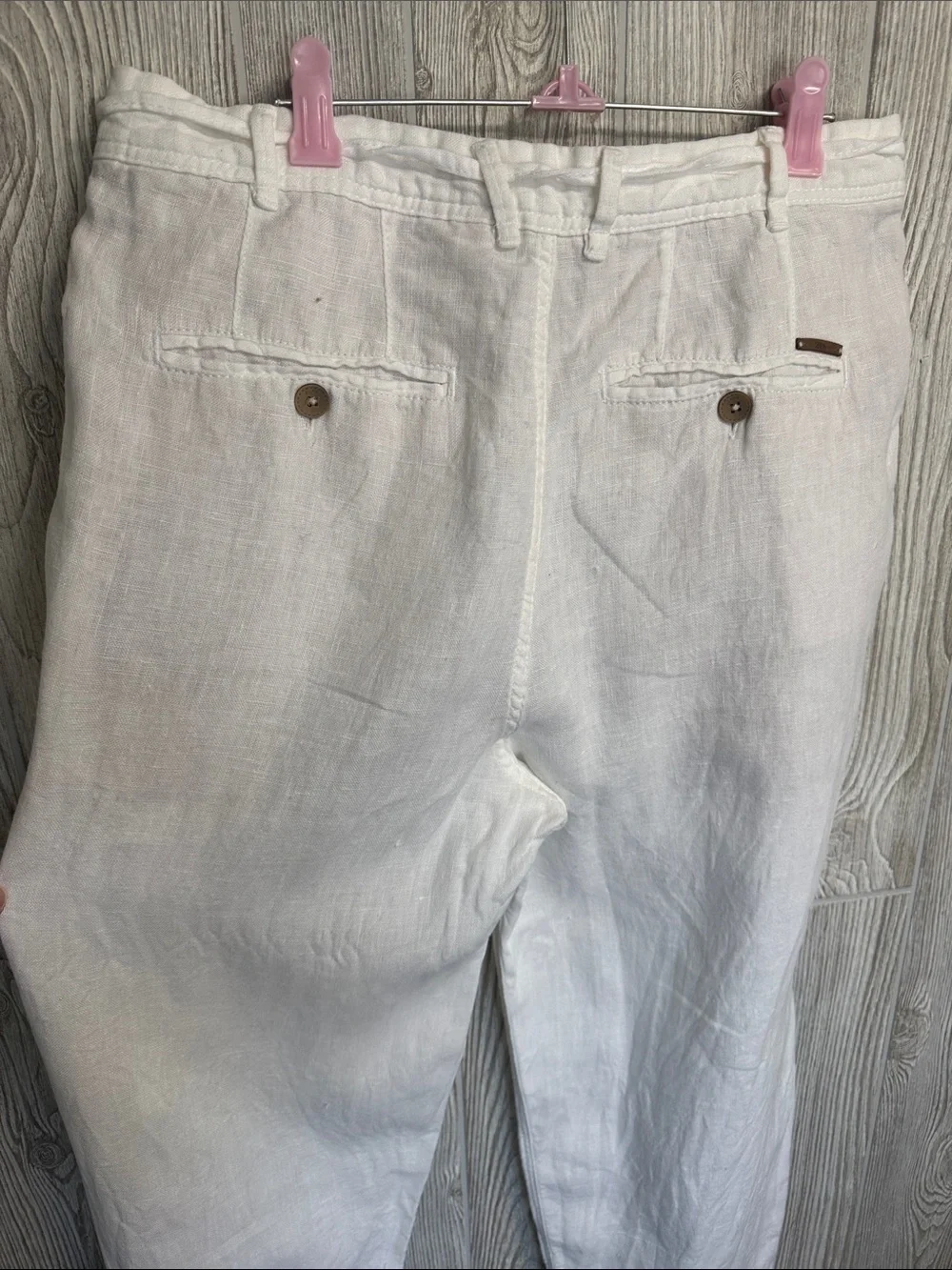 Zara White Linen-Blend Relaxed Drawstring Trousers